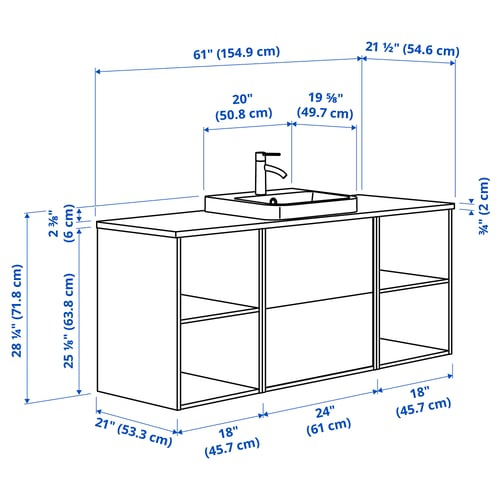 Illustration with measurements for the product: ÄNGSJÖN.