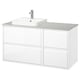 ÄNGSJÖN / BACKSJÖN Bathroom vanity with sink & faucet, high gloss white/gray stone effect, 49x21 1/2x28 1/4 "
