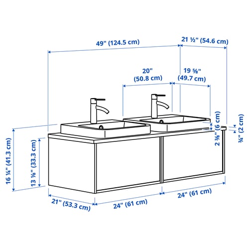 Illustration with measurements for the product: ÄNGSJÖN.