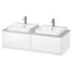 ÄNGSJÖN / BACKSJÖN Double vanity with sink & faucet, high gloss white/gray stone effect, 49x21 1/2x16 1/4 "