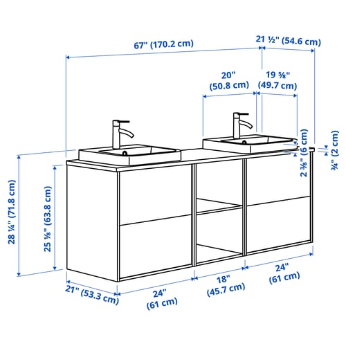 Illustration with measurements for the product: ÄNGSJÖN.