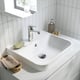 Stand Out Effect ÄNGSJÖN / BACKSJÖN wash-stand/wash-basin, brown oak effect/white marble ...