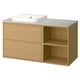 ÄNGSJÖN / BACKSJÖN Wash-stand/wash-basin, oak effect/gray stone effect, 49x21 1/2x28 1/4 "