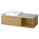 ÄNGSJÖN / BACKSJÖN Wash-stand/wash-basin, oak effect/gray stone effect, 49x21 1/2x16 1/4 "