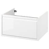 ÄNGSJÖN Bathroom vanity with drawer, high gloss white, 24x21x13 1/8 "