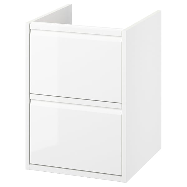 ÄNGSJÖN Bathroom vanity with drawers, high gloss white, 18x21x25 1/8 "