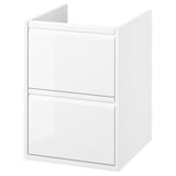 ÄNGSJÖN Bathroom vanity with drawers, high gloss white, 18x21x25 1/8 "