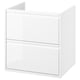 ÄNGSJÖN Bathroom vanity with drawers, high gloss white, 24x21x25 1/8 "