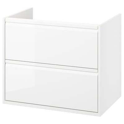 ÄNGSJÖN Bathroom vanity with drawers, high gloss white, 30x21x25 1/8 "