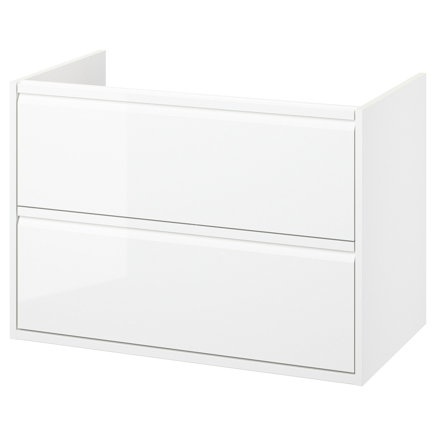 ÄNGSJÖN Bathroom vanity with drawers, high gloss white