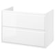 ÄNGSJÖN Bathroom vanity with drawers, high gloss white, 36x21x25 1/8 "