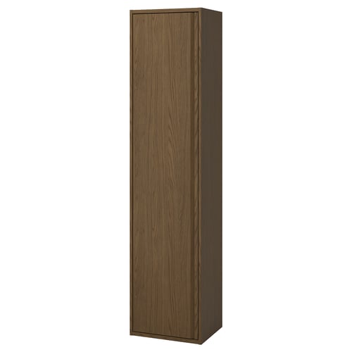 ÄNGSJÖN brown oak bath cabinet with handles for towels & toiletries