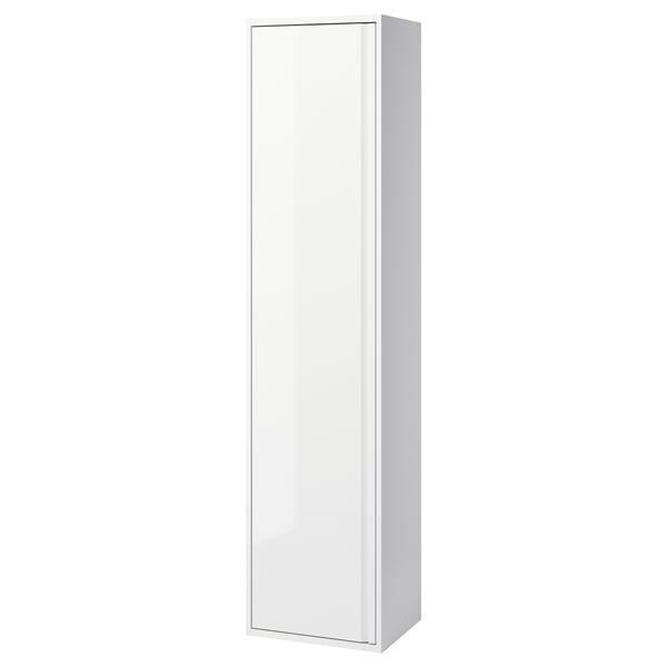 ÄNGSJÖN High cabinet with doors, high gloss white, 18x15x77 "