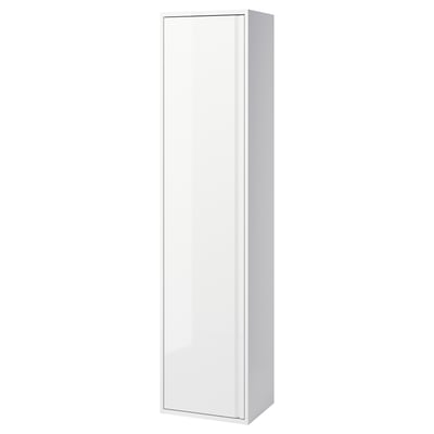 ÄNGSJÖN High cabinet with doors, high gloss white, 18x15x77 "