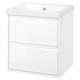 IKEA ÄNGSJÖN white bathroom vanity, two drawers, ceramic sink.