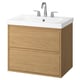 ÄNGSJÖN / ORRSJÖN Bathroom vanity with sink & faucet, oak effect, 31x21x27 5/8 "