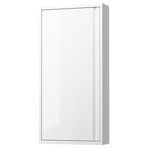 ÄNGSJÖN white wall cabinet, sleek & minimalist, glass shelf, wall-mounted.
