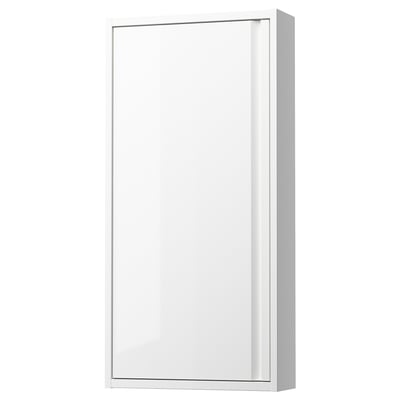 ÄNGSJÖN Wall cabinet with door, high gloss white, 18x6x37 "