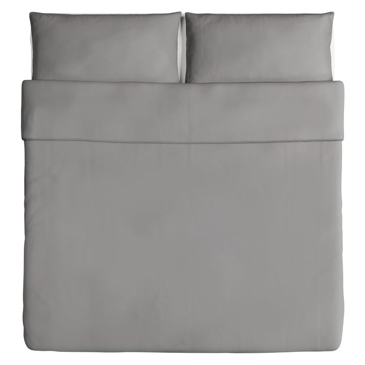 ÄNGSLILJA duvet cover and pillowcase(s), gray, King IKEA