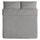 ÄNGSLILJA grey bed set, smooth cotton, square shape, soft duvet & pillowcases.