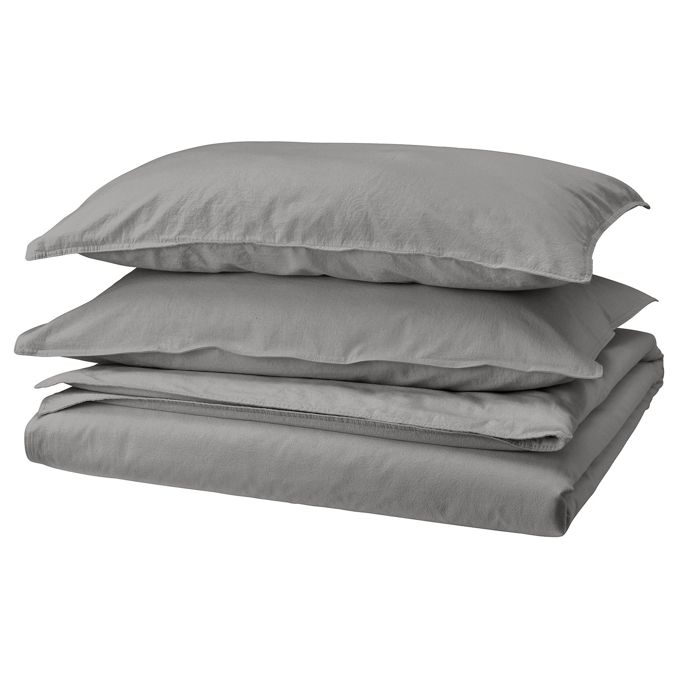 ÄNGSLILJA Duvet cover and pillowcase(s), gray, King