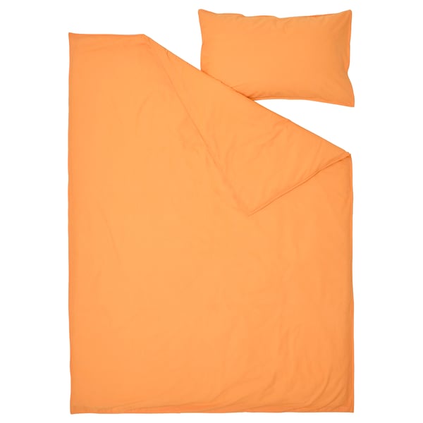 ÄNGSLILJA duvet cover and pillowcase(s), orange, Twin IKEA