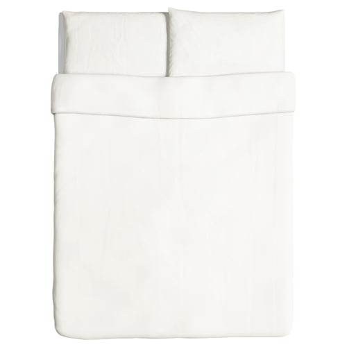 ÄNGSLILJA white bedding set: crisp white, 100% cotton, rectangular shape, clean minimalist design.