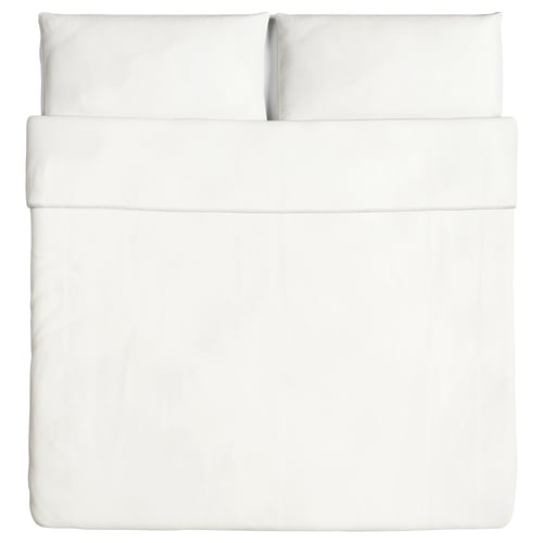ÄNGSLILJA white duvet set, soft cotton, square shape, minimal design.