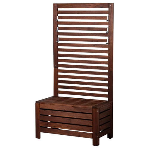 Applaro Bench With Wall Panel Outdoor Brown Stained 311 2x173 8x621 4 Ikea