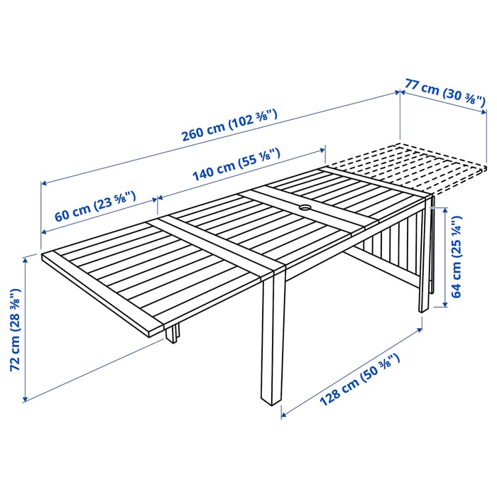 ÄPPLARÖ Dropleaf table, outdoor, brown stained brown IKEA