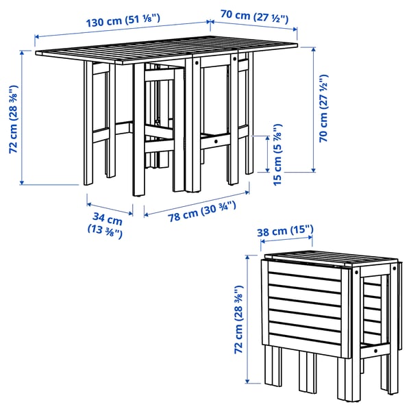 Applaro Gateleg Table Outdoor Brown Stained Ikea
