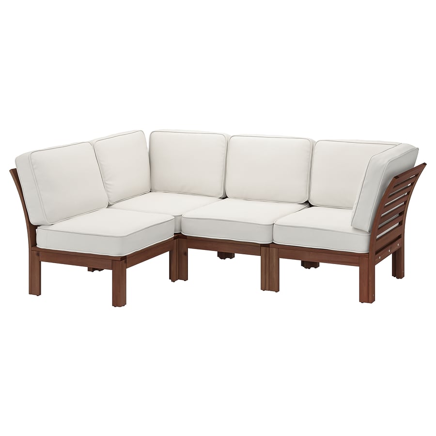ÄPPLARÖ Modular corner sofa 3seat, outdoor, brown stained/Järpön