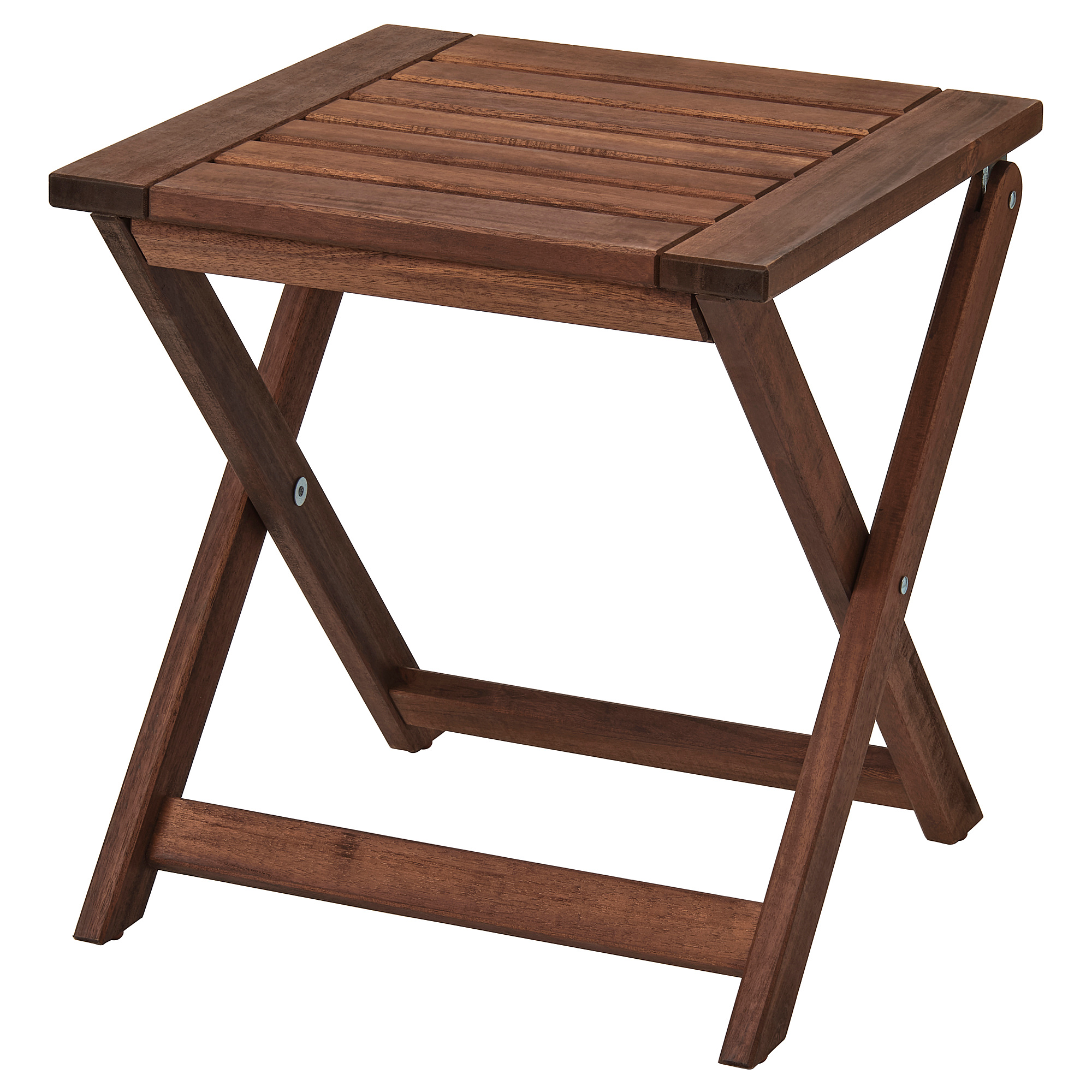 ÄPPLARÖ Stool, outdoor, foldable brown stained IKEA
