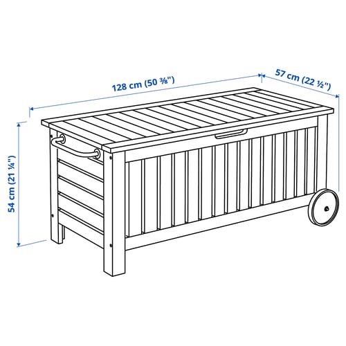 ÄPPLARÖ Storage bench, outdoor, brown stained, 503/8x221/2" IKEA