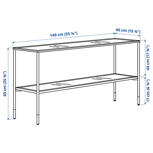 Illustration with measurements for the product: ÄSPERÖD.