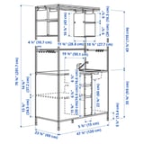 ÄSPINGE Kitchenette, black/ash, 47 1/4x23 5/8x79 3/8 "
