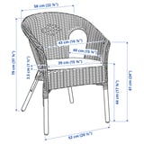 AGEN Chair with cushion, rattan/Norna natural