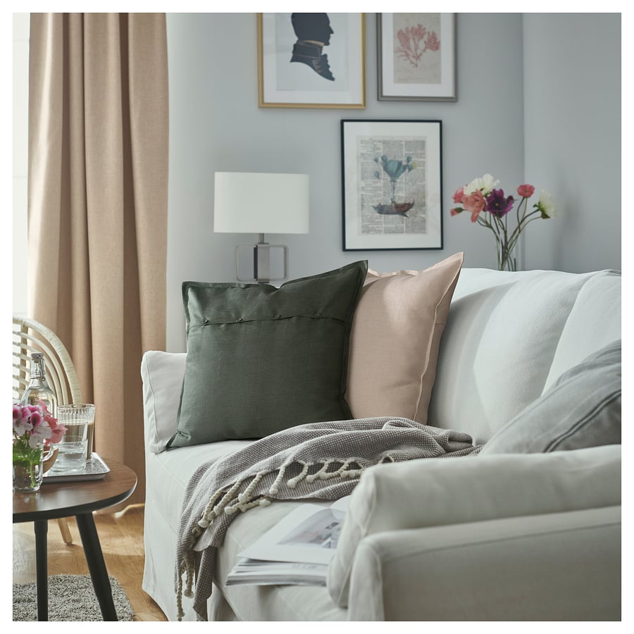 AINA cushion cover, graygreen, 26x26" IKEA