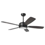 AKTERSKARP / BRUNALGER Ceiling fan w extension downrod, wood effect dark gray