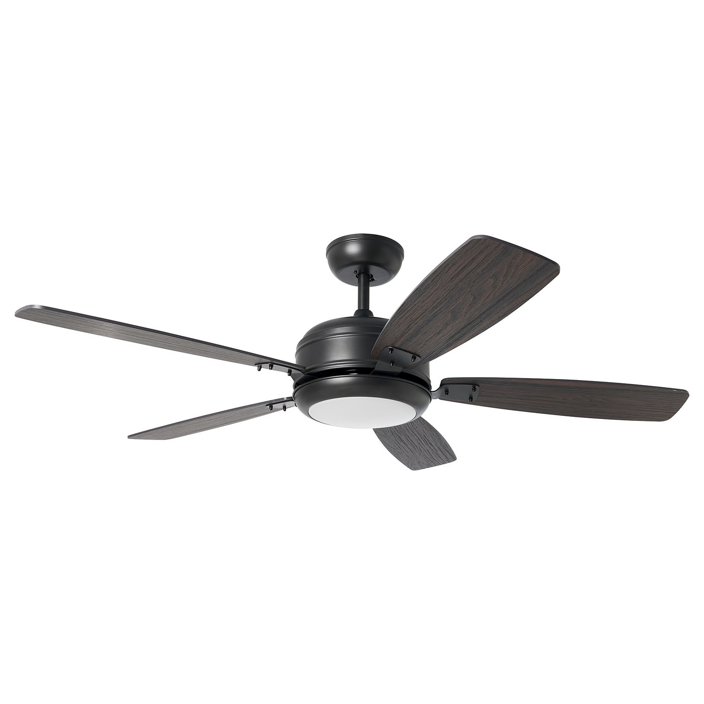 Led Ceiling Fan With Light, Dimmable/Wood Effect Dark Gray