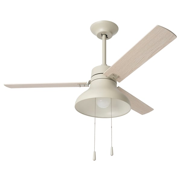 AKTERSTAGAD / BRUNALGER Ceiling fan w extension downrod, wood effect beige