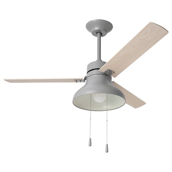 AKTERSTAGAD / BRUNALGER Ceiling fan w extension downrod, wood effect gray