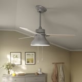 AKTERSTAGAD / BRUNALGER Ceiling fan w extension downrod, wood effect gray