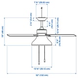 AKTERSTAGAD Ceiling fan with light, wood effect beige