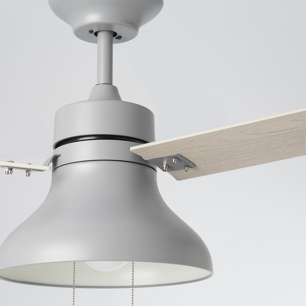 AKTERSTAGAD Ceiling fan with light, wood effect gray