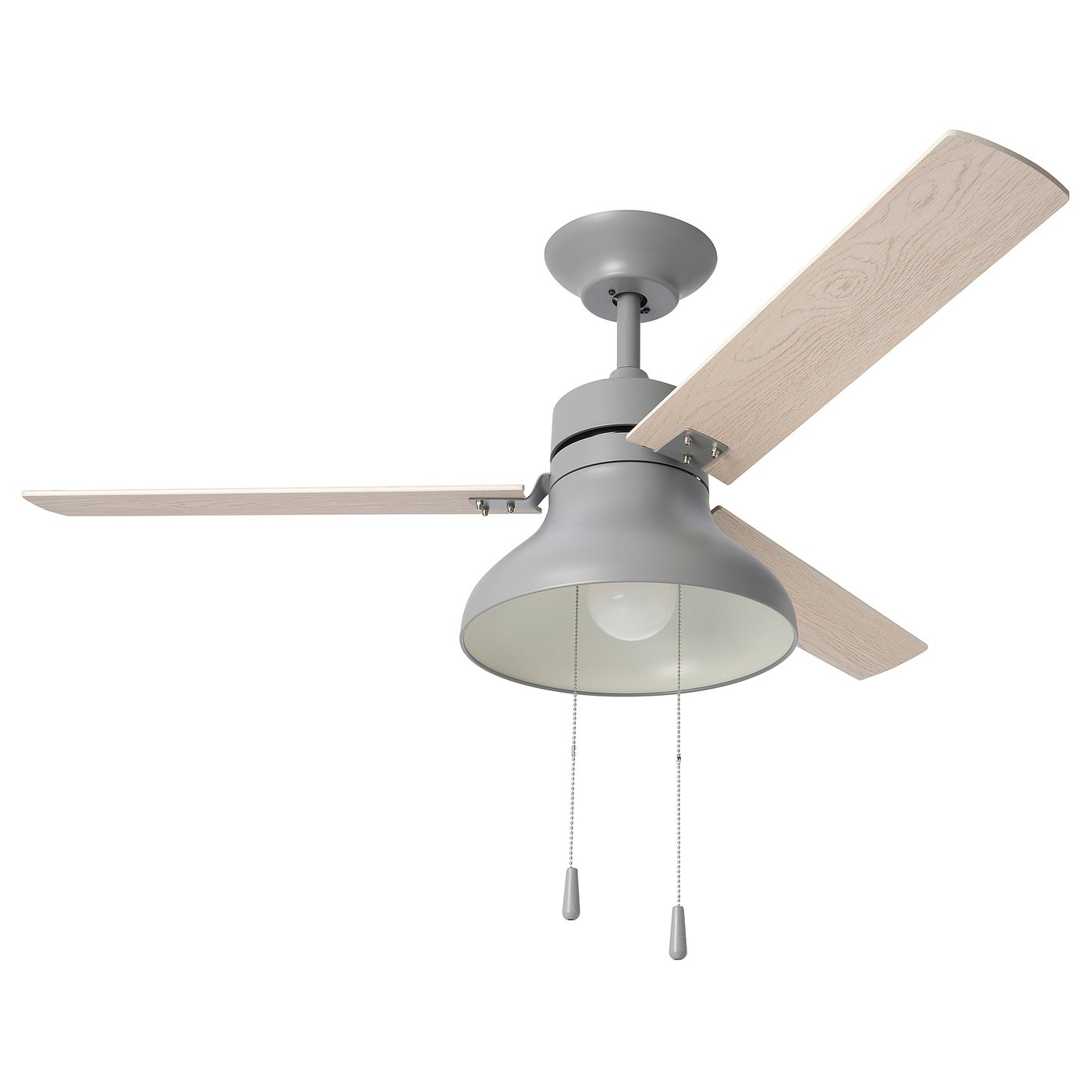 Ceiling Fan With Light, Wood Effect Gray