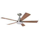 AKTERTOFTER LED ceiling fan with light, dimmable/wood effect silver color