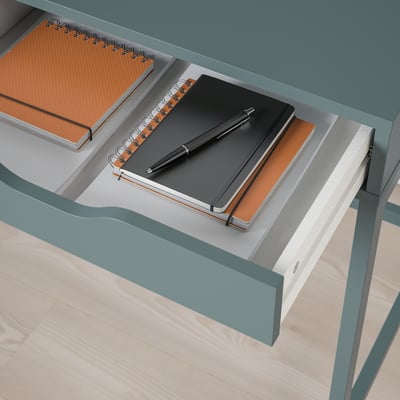 ALEX Desk, gray-turquoise, 52x22 7/8 "