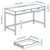 ALEX Desk, gray-turquoise, 52x22 7/8 "