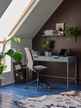 ALEX Desk, gray-turquoise, 52x22 7/8 "